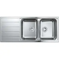 GROHE Spoelbak K500 Met 2 Bakken En Druiprek 1160x500mm Rvs
