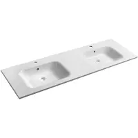 Hak Sapho ARECA wastafelset met dubbele wastafel, 161x51,5 cm, wit, met marmerlook