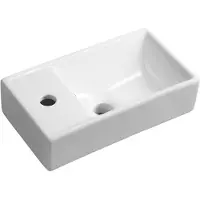 Sapho Minos Keramisch fonteintje 40x22cm, kraangat links, wit