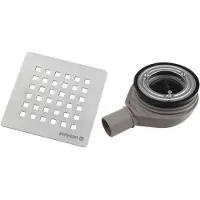 Polysan Flexia Douchebak Afvoer Ø 90mm, DN40, geborsteld RVS