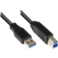 GOOD CONNECTIONS USB naar USB-B kabel - USB3.0 - tot 0,9A / zwart - 0,25 meter