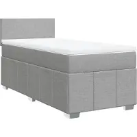 vidaXL Boxspring met matras stof lichtgrijs 100x200 cm