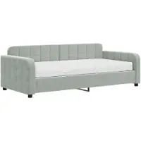 vidaXL Slaapbank met matras 90x190 cm fluweel lichtgrijs