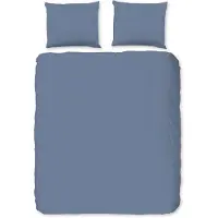 Good Morning dekbedovertrek uni - blauw - flanel - 200x220