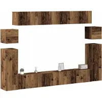 vidaXL 8-delig Tv-meubelset wandmontage bewerkt hout oud houtkleurig