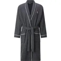 Jan Vanderstorm Comfort Fit Badjas donkergrijs, Gestreept