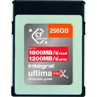 Integral UltimaPro X2, 256 GB, CFexpress, 1800 MB/s (leessnelheid), 1200 MB/s (schrijfsnelheid), zwart