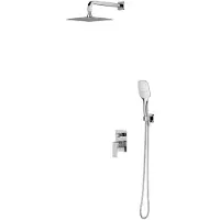 Omnires Parma - Doucheset met inbouwkraan, met inbouwdeel, 25x25 cm, 3 stralen, chroom SYSPM10CR