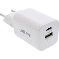 InLine Power Delivery + Quick Charge USB-voeding, 33W, USB-A + USB-C, wit