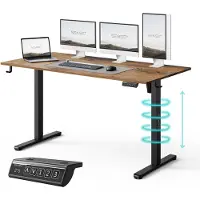 Sense7 NOJO LIGHT - Zit Sta Bureau - 140 cm x 70 cm - Elektrisch bureau - Verstelbare bureau - Elektrische Hoogteverstelling, Hoogte 72-118 cm, Intelligent Bedieningspaneel, Donkerbruin