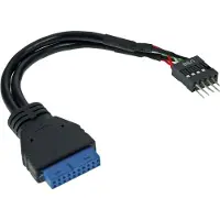 InLine 33446I USB 3.0 naar USB 2.0 adapterkabel, intern gebruik, USB 3.0 naar USB 2.0 connector, 0,15 meter