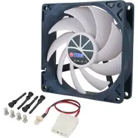 Titan Kukri-series ventilator (case fan) voor in de PC met Z-Axis lager en PWM-functie - 92 x 92 x 25 mm