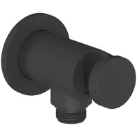 Ravak - Douche wandaansluitbocht met houder, mat zwart X070563