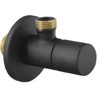 Sapho Hoekstopkraan, rond, 1/2"x 3/8", zwart mat