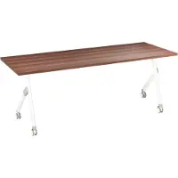 Beliani BENDI - Bureau inklapbaar - Donkerbruin/Wit - 180 x 60 cm - MFC