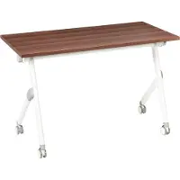 Beliani BENDI - Bureau inklapbaar - Donkerbruin/Wit - 120 x 60 cm - MFC