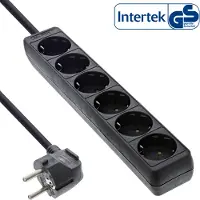 InLine 16465, stekkerdoos met 6 stopcontacten, geaard, 5 meter, zwart