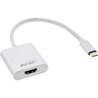 InLine 64101S, 0,2 meter, USB-C, HDMI, mannelijk, vrouwelijk, verguld