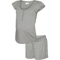 Mamalicious Korte pyjama 'Mira' grijs gemêleerd