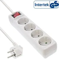 InLine Stekkerdoos met 4 contacten en schakelaar / wit - 5 meter