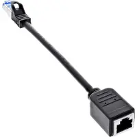 InLine S/FTP CAT6a 10 Gigabit netwerk verlengkabel / zwart - LSZH - 0,20 meter