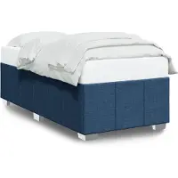 vidaXL Bedframe zonder matras 90x200 cm stof blauw