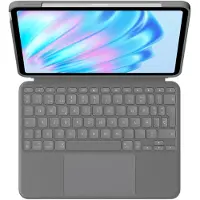Logitech Combo Touch - Toetsenbord en hoes - met trackpad - met achtergrondverlichting - Apple Smart Connector - QWERTY - Spaans - Oxford Grey - voor Apple 11-inch iPad Air (M2, M3)