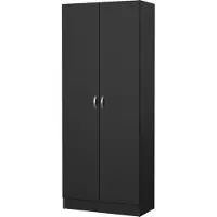 Ebuy24 Fox kledingkast 2 deuren mat zwart.
