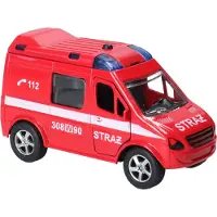 HKG Brand Brandweerauto 11cm met Geluid en Licht - Speelgoed