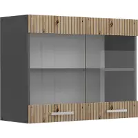Vicco R-Line Glazen keukenkast – 80 cm Artisanaal eiken