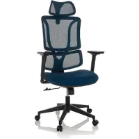 MyBuero Bureaustoel / draaistoel ERGOMY zitting stof / rugleuning mesh blauw