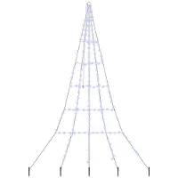 vidaXL LED Kerstboom met Grondspikes Blauw 306 cm Metaal