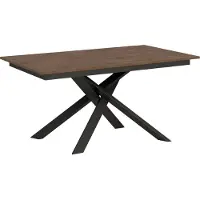 Itamoby - Uittrekbare eettafel 160/220x90 cm, afwerking Ganty notenwood met bijpassende rand, frame en poten in antraciet