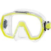 Tusa Freedom Elite – Premium snorkelmasker & duikbril met single lens, breed gezichtsveld en Freedom Technology – Transparant/Geel – M1003 FY