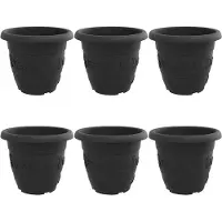 vidaXL Ronde Bloempot 6 st Zwart Ø 34 x 28 cm Kunststof
