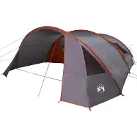 vidaXL Tunnel Tent voor 6 Personen 6-persoons Grijs en Oranje