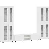 vidaXL Tv-meubelset FLORIN 3 st Hoogglans wit Bewerkt hout