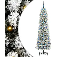 vidaXL Kunstkerstboom Wit 210 cm PVC en Metaal en Plastic