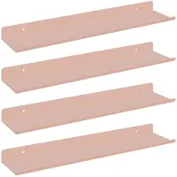 vidaXL Zwevende plank 4 pcs Roze 40 x 8,5 x 2,5 cm Staal