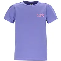B.NOSY T-shirt met backprint paars Meisjes Stretchkatoen Ronde hals Backprint - maat 104