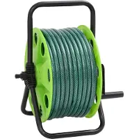 vidaXL Slanghaspel met slangkoppelset 0,5" 20 m vrijstaand PVC groen