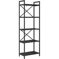 vidaXL Boekenplank 5-laags 56 x 34 x 171 cm Bewerkt hout Zwart Eiken