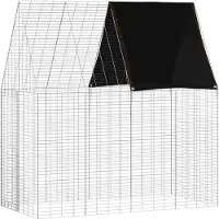 vidaXL Konijnenkooi Zilver 200 x 100 x 210 cm Gegevens staal