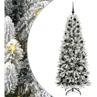 vidaXL Kunstkerstboom Wit 180 cm PVC en plastic en staal en PE