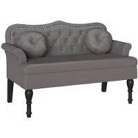 vidaXL Chesterfield Bank Grijs 120,5 x 65 x 75 cm Kunstleer