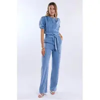 Freebird Dames Jumpsuits Dnm-tencell-26-1 - Lichtblauw - Maat M