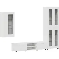 vidaXL Tv-meubelset FLORIN 3 pcs Wit Bewerkt hout
