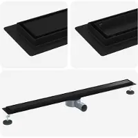 vidaXL Doucheafvoer 2-in-1 met 360° Sifon Zwart 100 cm