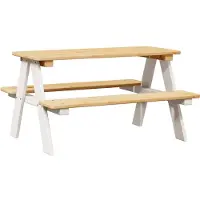 vidaXL Kindertafel met banken IRUN 90x79,5x50cm massief hout wit