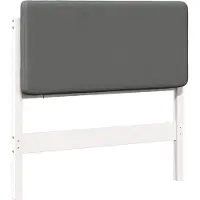 vidaXL Gestoffeerd hoofdbord met hoofdeinde Wit en Lichtgrijs 90 cm